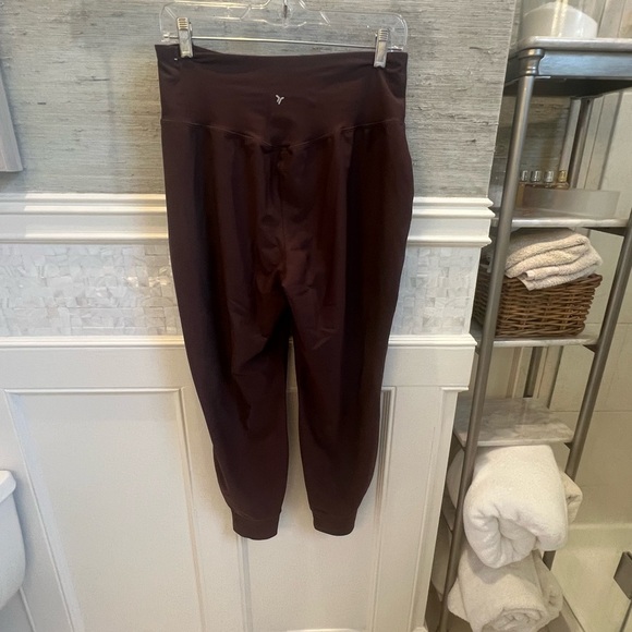 Large old navy high rise joggers chocolate brown power active pockets - Picture 14 of 17